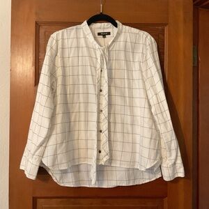Madewell White Grid Pattern Men's Shirt